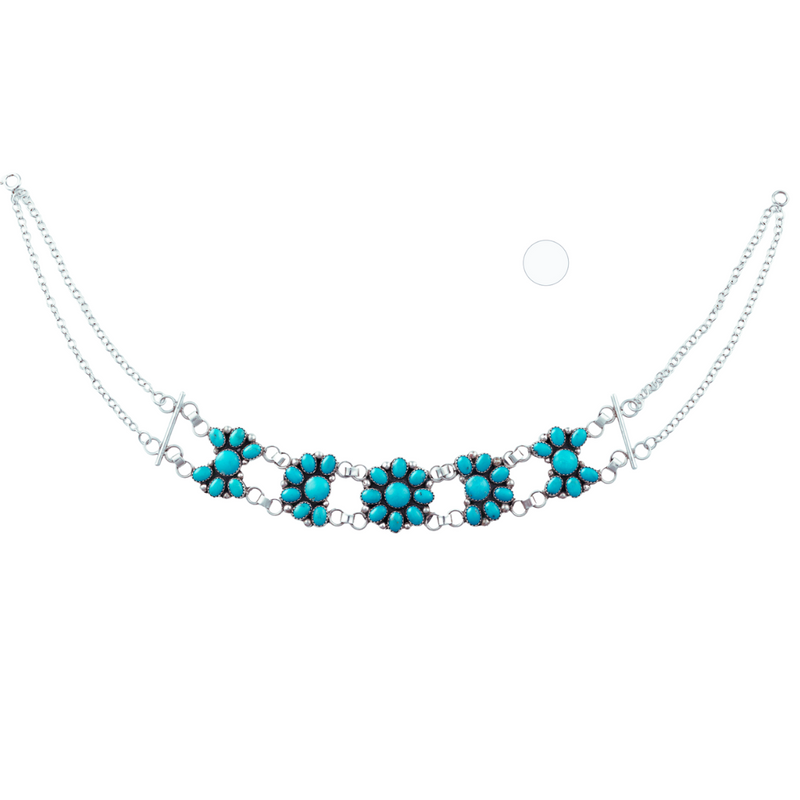 Sleeping Beauty Turquoise Cluster Necklace