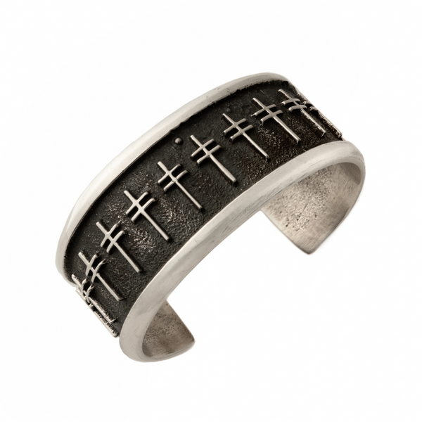 Sterling Silver Tufa Cast Cuff Bracelet