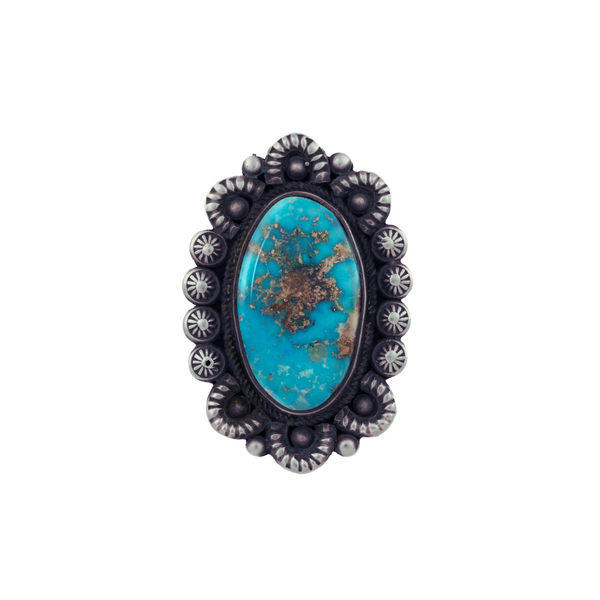 Bluebird Turquoise with Pyrite Ring