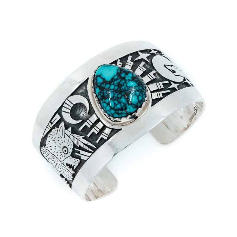 Authentic Hopi handcrafted Sterling Silver and Egyptian Turquoise.