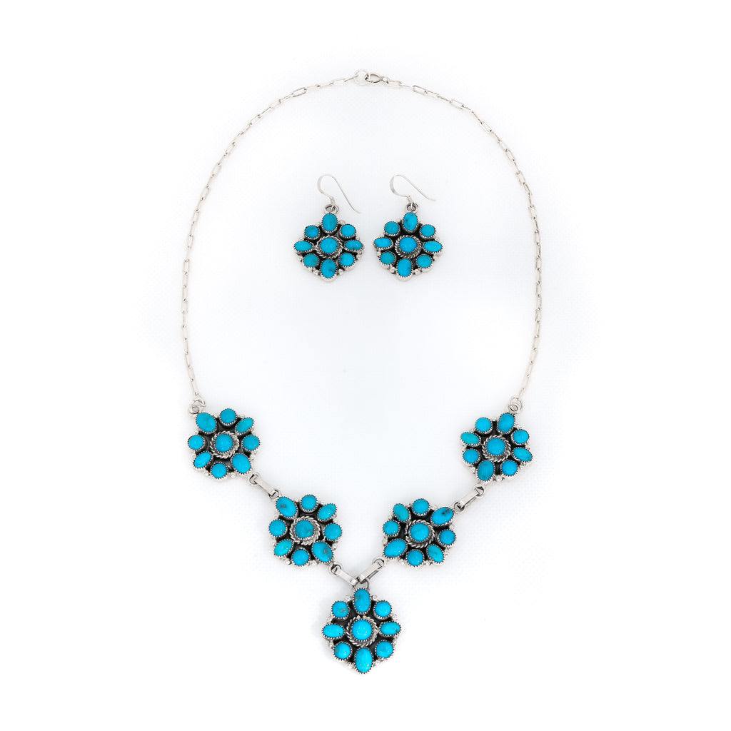 Turquoise necklace and hot sale earring set