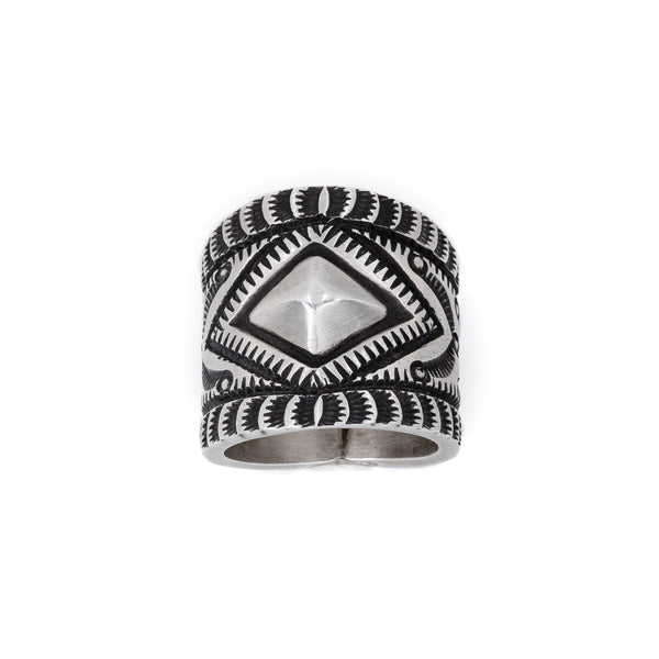 Genuine Sterling silver stamped ring created by Native American Indian Artist.