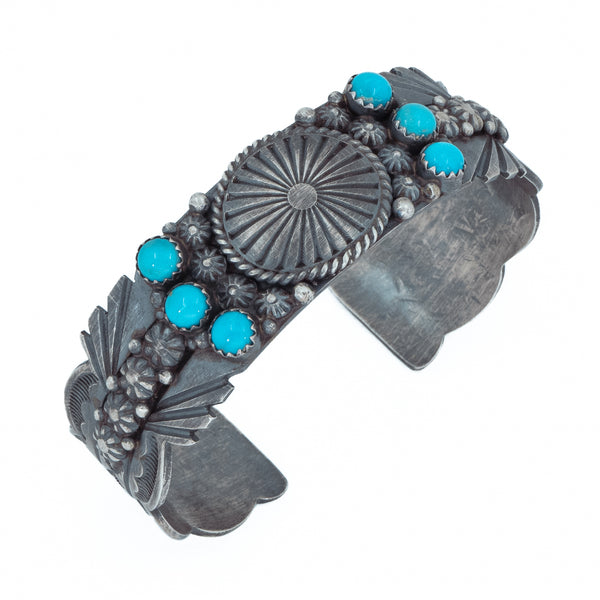 Sterling Silver and Sleeping Beauty Turquoise Cuff Bracelet